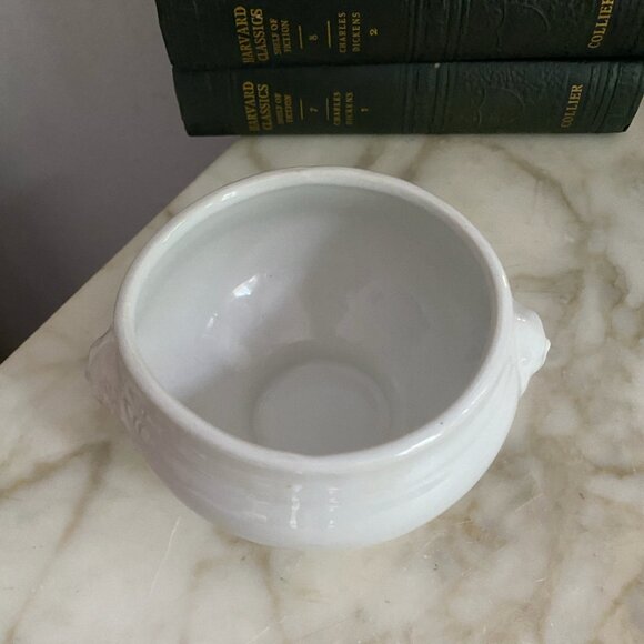 Vintage Cordon Bleu White Lion Head Porcelain Soup Bowl French - Picture 3 of 4